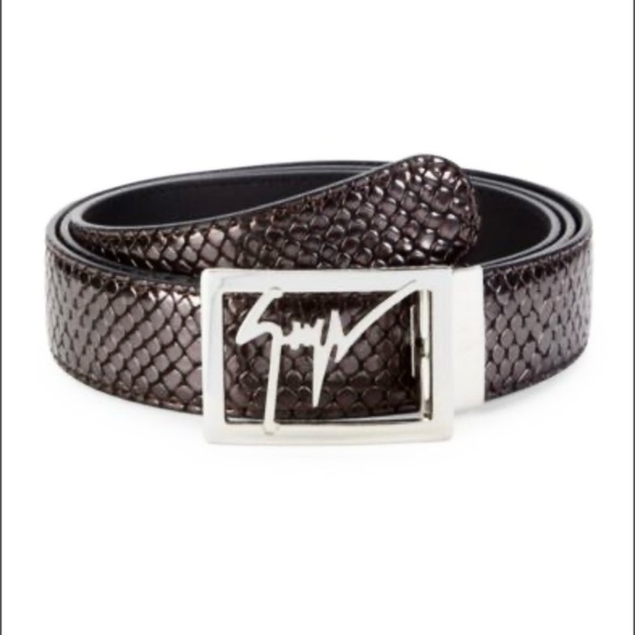 Giuseppe Zanotti Other - GIUSEPPE ZANOTTI Logo Black Leather Men’s Belt NWT!!